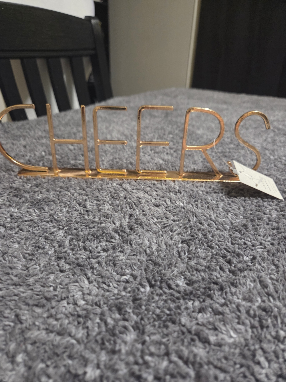 LC Lauren Conrad Gold "CHEERS" Table Decor